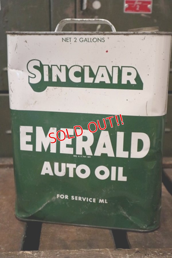画像2: dp181001-02 SINCLAIR / EMERALD AUTO OIL 1960's 2 Gallons Can