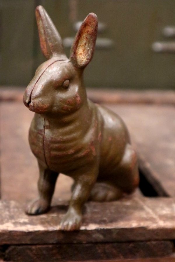 画像1: dp-180901-20 late 1800's〜early 1900's Penny Bank "Rabbit"