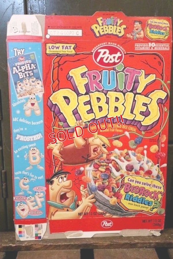 画像1: dp-181101-50 The Flintstones / Post 1995 Fruity Pebbles Cereal Box