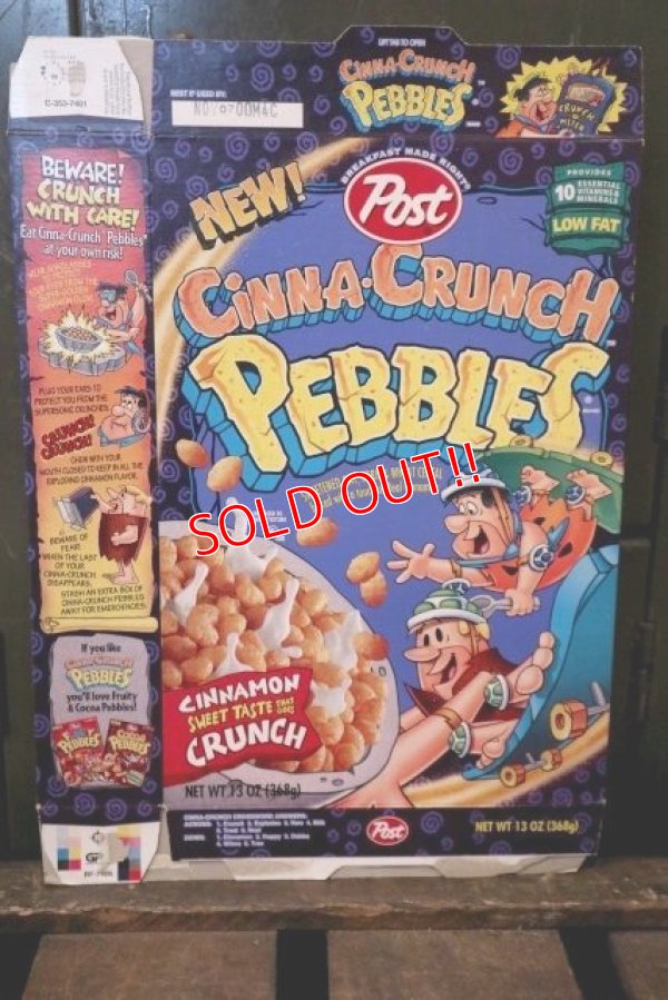 画像1: dp-181101-50 The Flintstones / Post 1995 Cinna-Crunch Pebbles Cereal Box