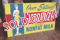 dp-181101-21 SLENDERIZE NONFAT MILK / 1950's Metal Sign