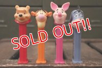 pz-130917-04 Winnie the Pooh / 1990's PEZ Dispenser set of 4
