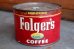 画像1: dp-181101-50 Folger's Coffee / Vintage Tin Can (1)