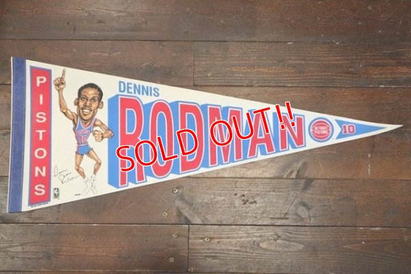 画像1: dp-181115-05 DETROIT PISTONS / DENNIS RODMAN 1980's Pennant