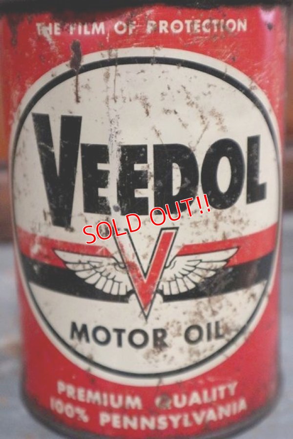 画像2: dp-181203-04 VEEDOL / 1950's Motor Oil Can