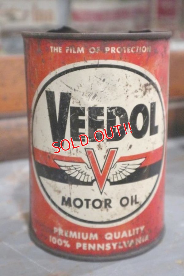 画像1: dp-181203-04 VEEDOL / 1950's Motor Oil Can