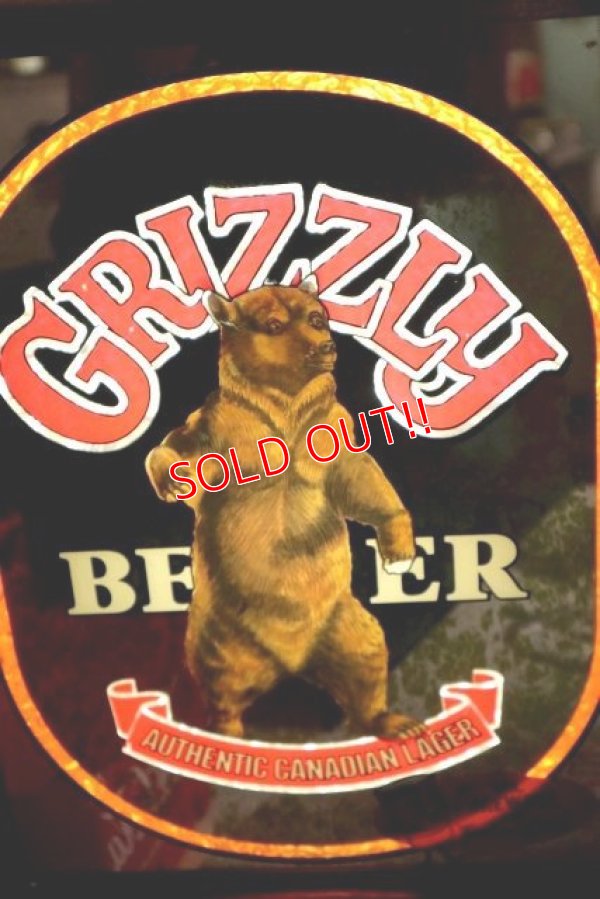 画像2: dp-181203-14 GRIZZLY BEER / 1970's Pub Mirror & Lighted Sign