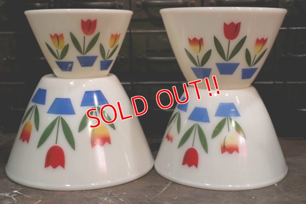 画像13: dp-181101-30 Fire-King / 1950's Tulip Mixing Bowl Set