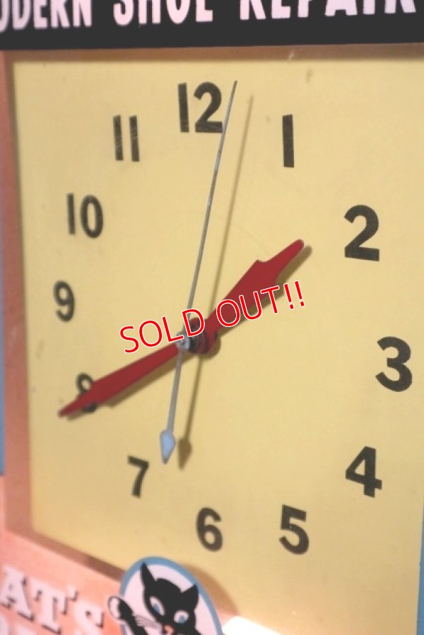 画像5: dp-190101-12 CAT'S PAW CAT-TEX / 1950's Advertising Lighted Clock