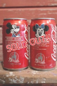 ct-190101-26 Mickey Mouse & Minnie Mouse / 1980's Coca Cola Classic Can Set