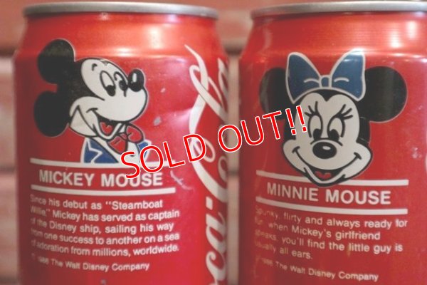 画像2: ct-190101-26 Mickey Mouse & Minnie Mouse / 1980's Coca Cola Classic Can Set