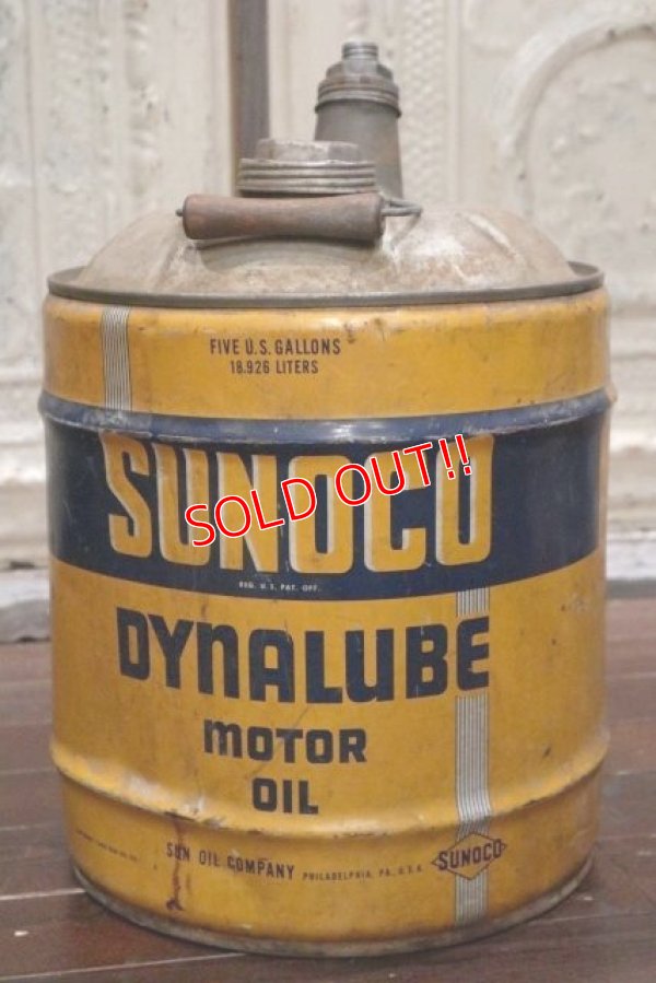 画像1: dp-190201-08 SUNOCO / 1950's 5 Gallons Dynalube Motor Oil Can