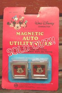 ct-150115-08 Mickey Mouse / 1970's Magnetic Auto Utility Clips
