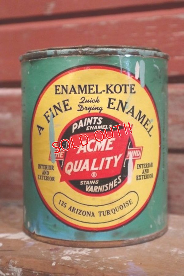 画像1: dp-150115-08 ACME QUALITY / Vintage Enamel-Kote Can