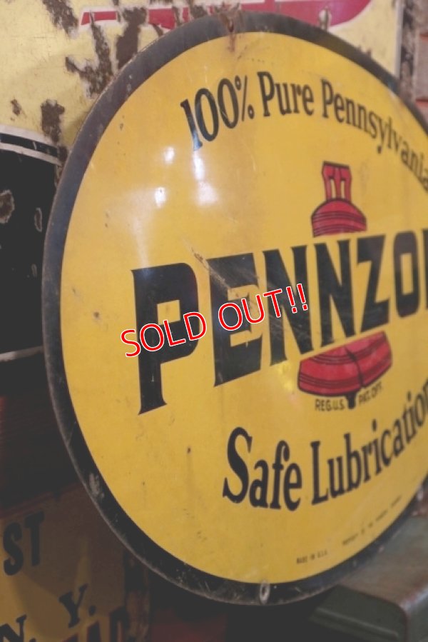 画像5: dp-190301-14 PENNZOIL / 1950's-1960's W-side Metal Sign