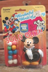 ct-190301-25 Mickey Mouse / Superior 1980's Gum Ball Pocket Pack Dispenser