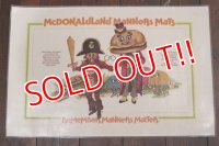 ct-190301-46 McDonald's / 1970's Place Mat "Mayor McCheese & Captain Krook"