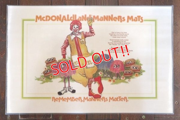 画像1: ct-190301-44 McDonald's / 1970's Place Mat "Ronald McDonald"