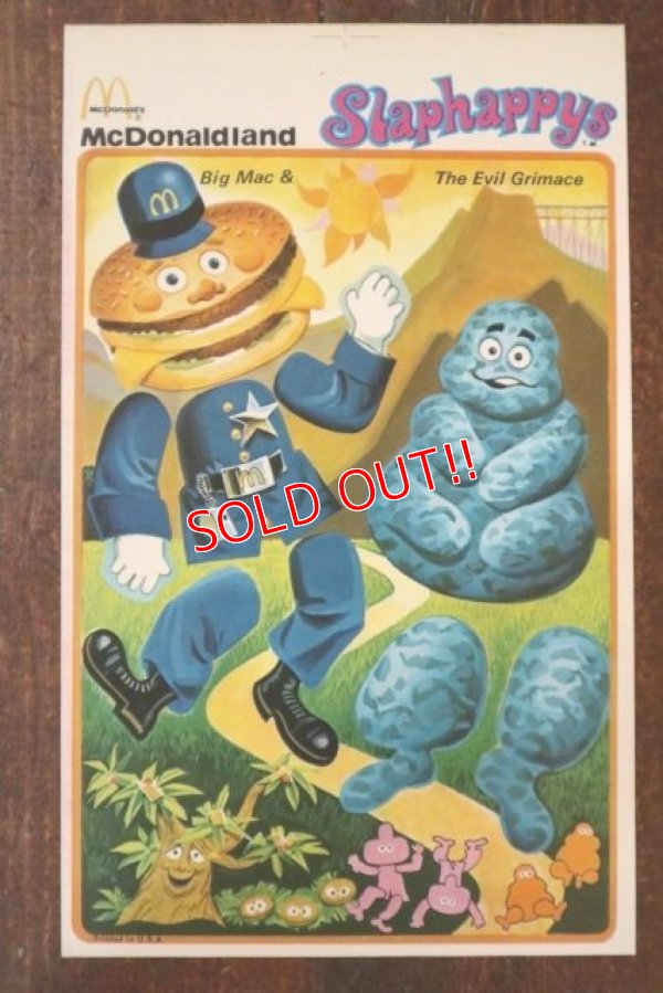 画像1: ct-190301-49 McDonaldland / 1970's Slaphappys Sticker "Big Mac & The Evil Grimace"