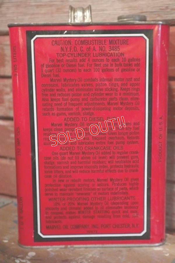 画像5: dp-190301-45 Marvel Mystery Oil / Vintage ONE U.S.Gallon Can