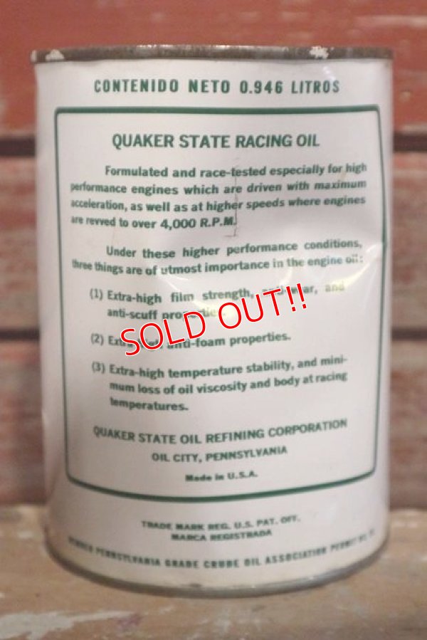 画像2: dp-190201-13 QUAKER STATE / 1960's Racing Motor Oil Can
