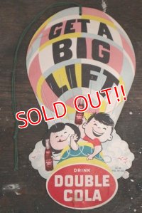 dp-190301-36 DOUBLE COLA / 1960's GET A BIG LIFT Card Sign