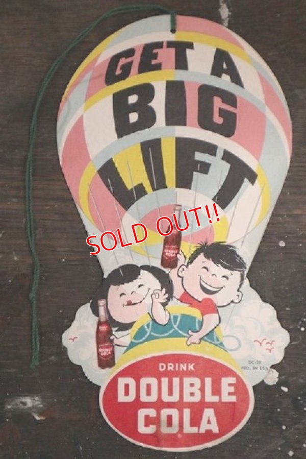 画像1: dp-190301-36 DOUBLE COLA / 1960's GET A BIG LIFT Card Sign
