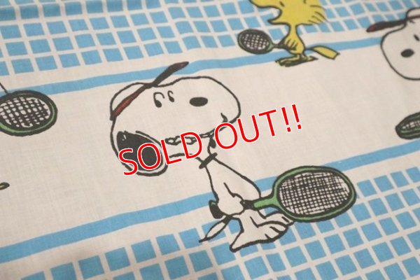 画像5: ct-190402-31 Snoopy & Woodstock / 1970's Flat Sheet "Tennis"  (Twin)