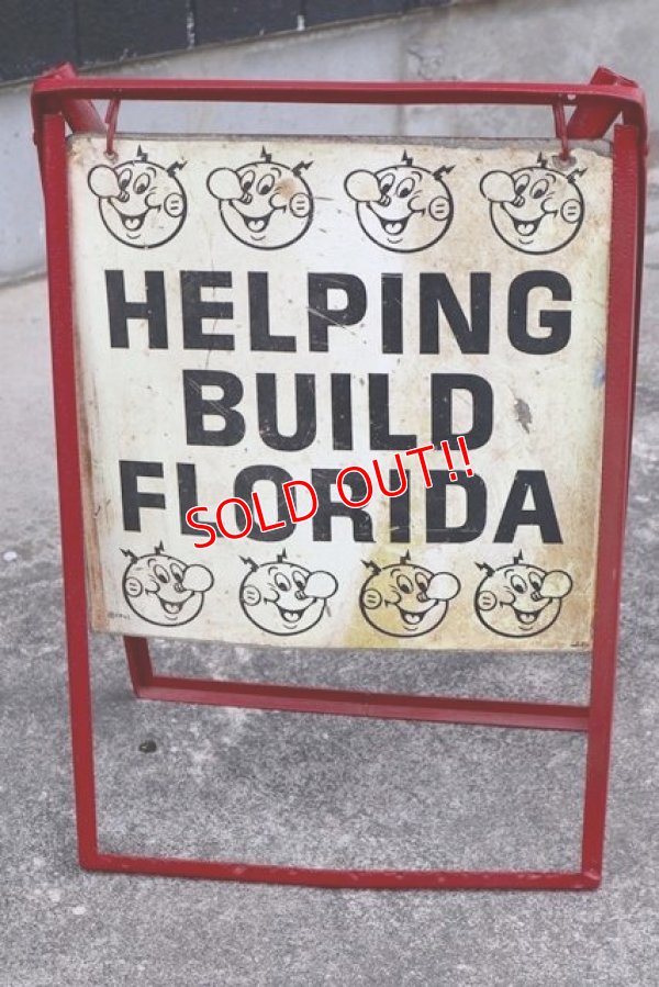 画像1: ct-190401-05 Reddy Kilowatt / 1950's-1960's Stand Sign "Helping Build Florida"