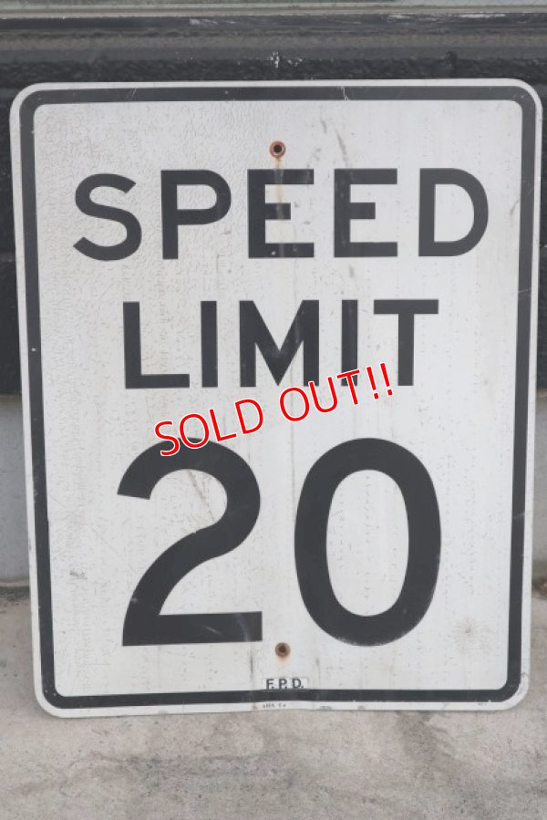 画像1: dp-190402-31 Road Sign "SPEED LIMIT 20"