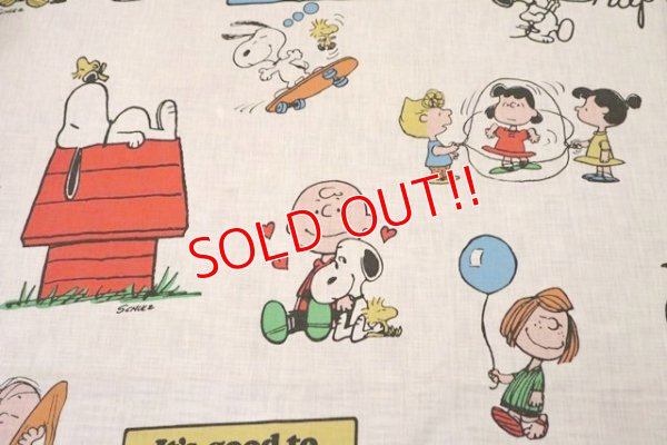 画像3: ct-190402-47 PEANUTS / 1970's Flat Sheet (Twin Size)