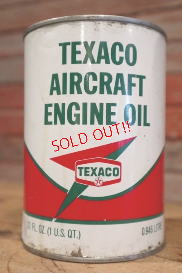 画像1: dp-190401-09 TEXACO / 1960's Air Craft Engine Oil Can