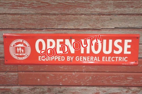 画像1: dp-190508-03 General Electric / "OPEN HOUSE" 1950's Metal Sign