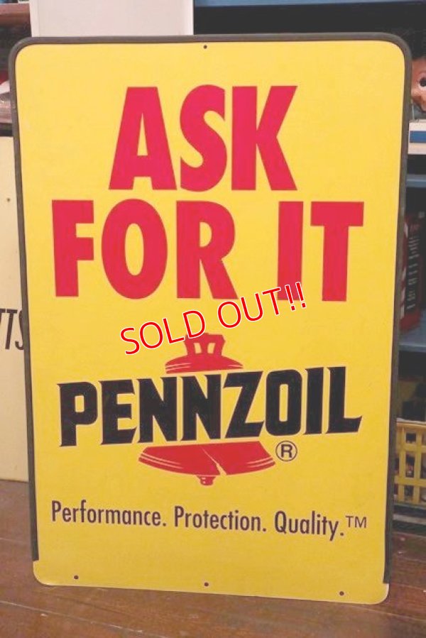画像1: dp-190508-04 PENNZOIL / "ASK FOR IT" W-side Sign