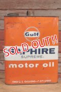 dp-190601-15 Gulf / 1960's Saphire Supreme Two U.S Gallons Motor Oil Can