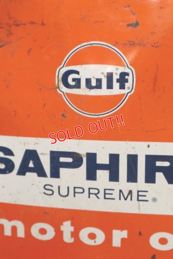 画像2: dp-190601-15 Gulf / 1960's Saphire Supreme Two U.S Gallons Motor Oil Can