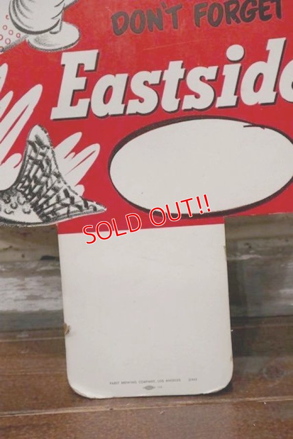 画像4: dp-190601-11 Pabst Brewing / Eastside Beer 1960's Cardboard Sign