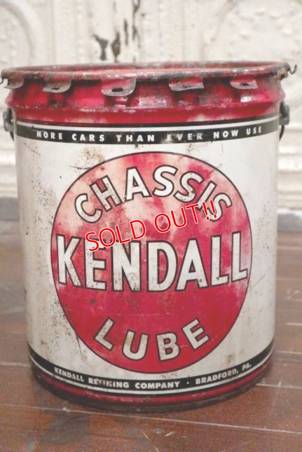 画像1: dp-190601-08 KENDALL LUBE / 1955 5 U.S.Gallons Motor Oil Can