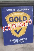 dp-190601-16 California GOLD SHIELD / Smog Check Station 1980's〜Metal Sign