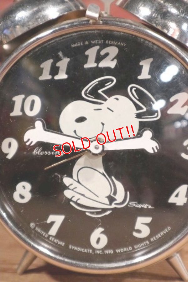 画像2: ct-190605-10 Snoopy / Blessing 1970's Alarm Clock "Black"