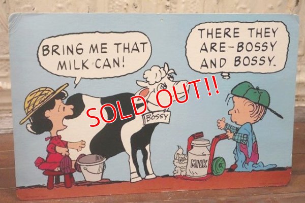 画像1: ct-190605-89 PEANUTS / McDonald's 1990 Meal Toy Cardboard Sign "Lucy& Linus"