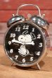 画像1: ct-190605-10 Snoopy / Blessing 1970's Alarm Clock "Black" (1)