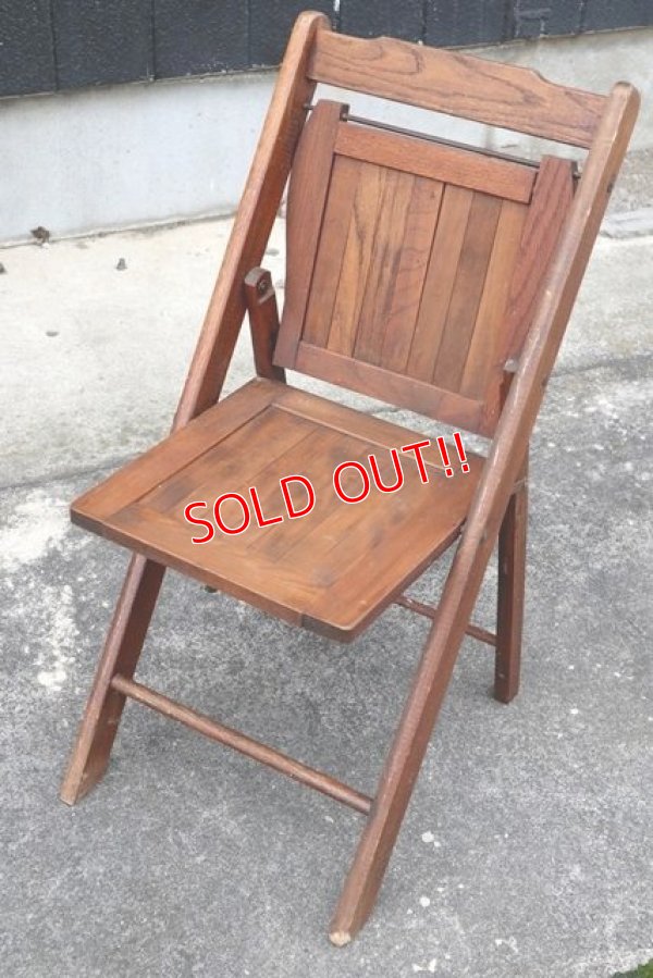 画像1: dp-190701-17 Vintage Wood Folding Chair