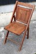 画像1: dp-190701-17 Vintage Wood Folding Chair (1)