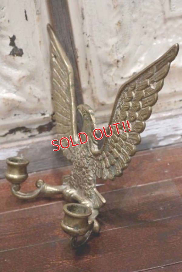 画像3: dp-190522-02 Vintage Brass Eagle Candle Holder