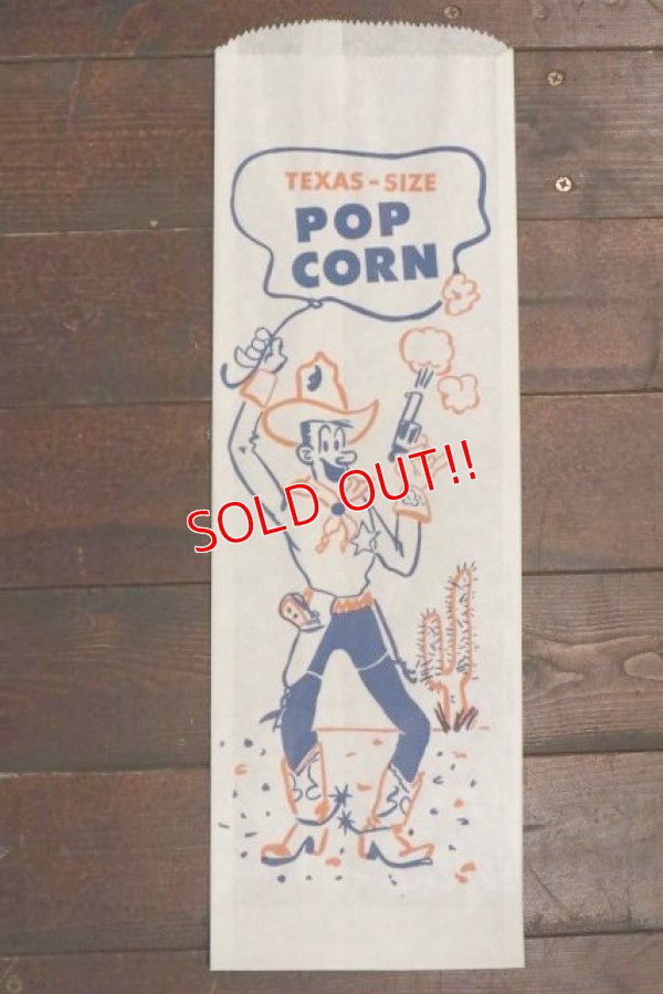 画像1: nt-190701-01 TEXAS SIZE POP CORN / Vintage Paper Bag