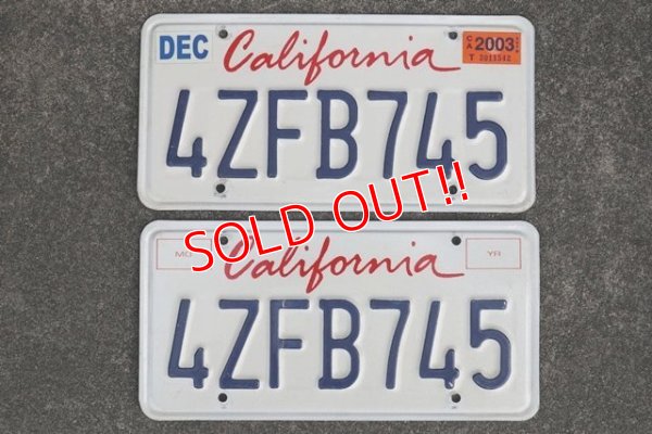 画像1: dp-190801-03 License Plate "California" Set