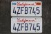 画像1: dp-190801-03 License Plate "California" Set (1)