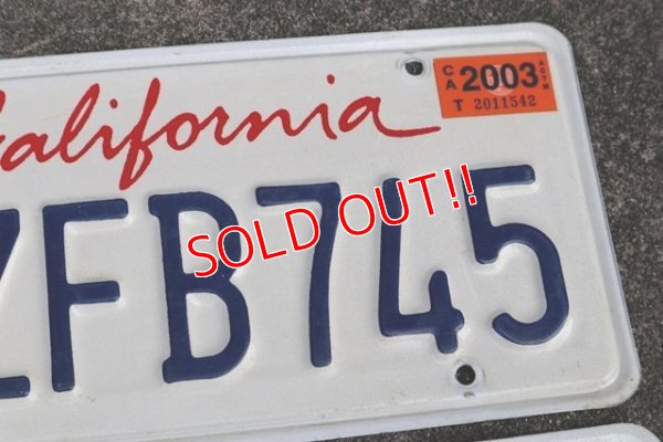 画像2: dp-190801-03 License Plate "California" Set