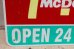画像3: dp-190801-40 McDonald's / Road Side Sign "OPEN 24 HOURS"